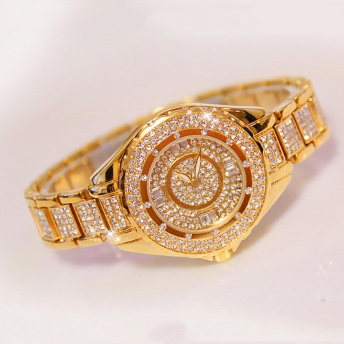 BS Bee Sister FA0917L  Niche Full Diamond Ladies Watch(Gold)