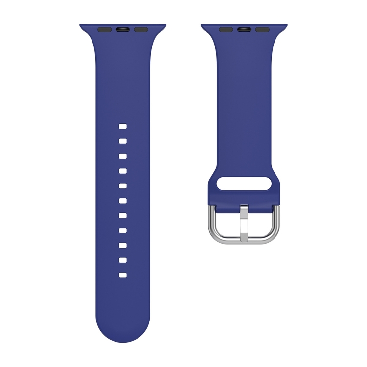 

Silicone Solid Color Watch Band For Apple Watch Series 6&SE&5&4 40mm(Navy Blue)