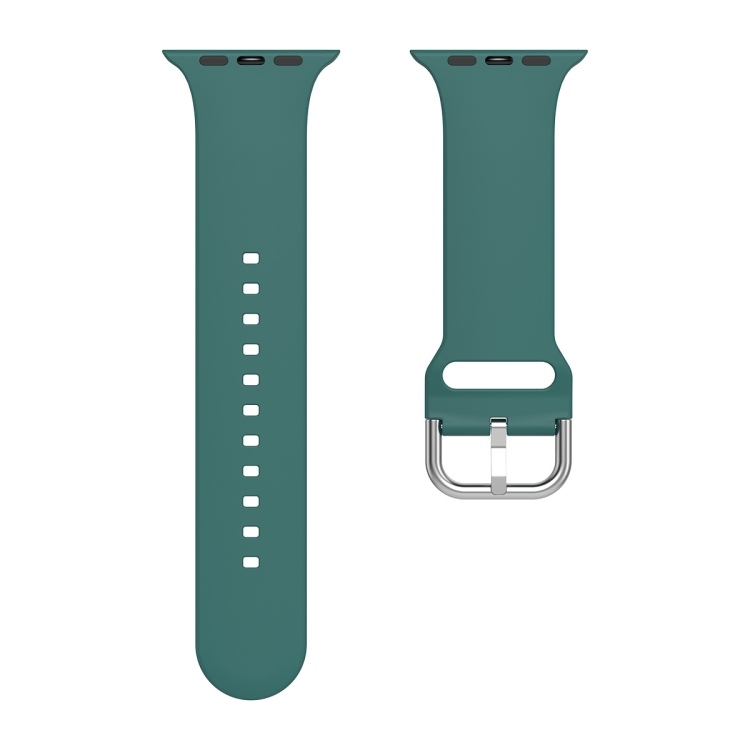 

Silicone Solid Color Watch Band For Apple Watch Series 6&SE&5&4 44mm(Olive Green)