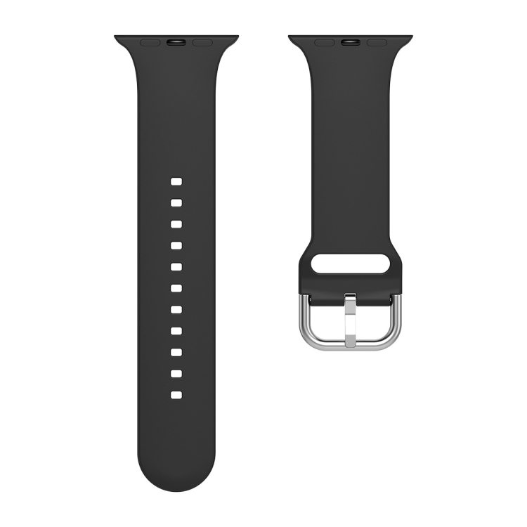 

Silicone Solid Color Watch Band For Apple Watch Series 7 41mm(Black)