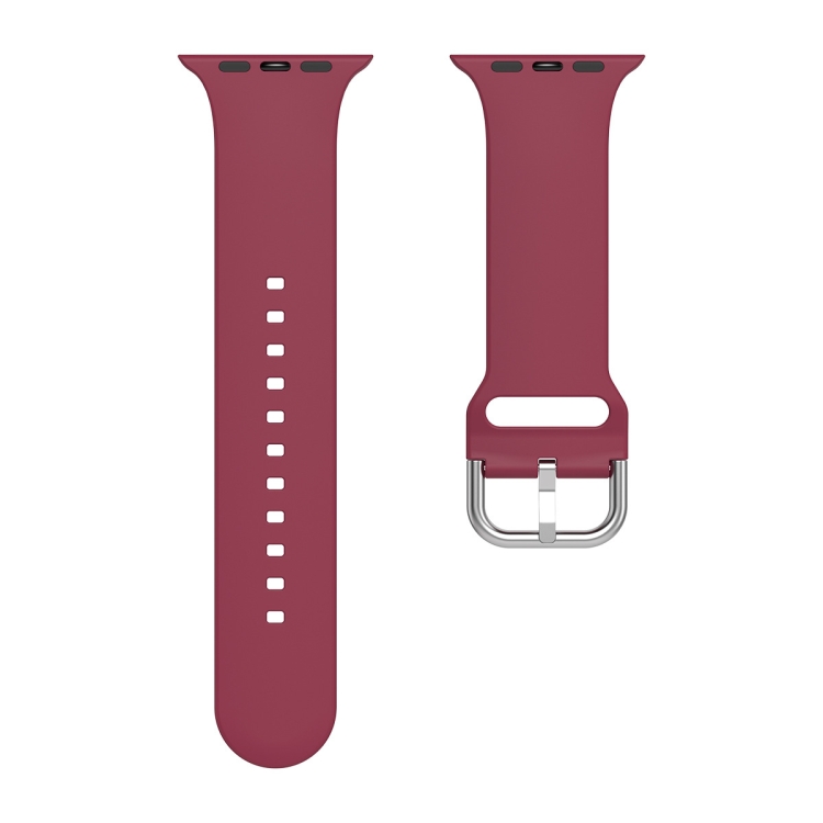 

Silicone Solid Color Watch Band For Apple Watch Series 7 41mm(Wine Red)