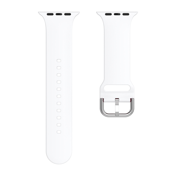 

Silicone Solid Color Watch Band For Apple Watch Series 7 45mm(White)