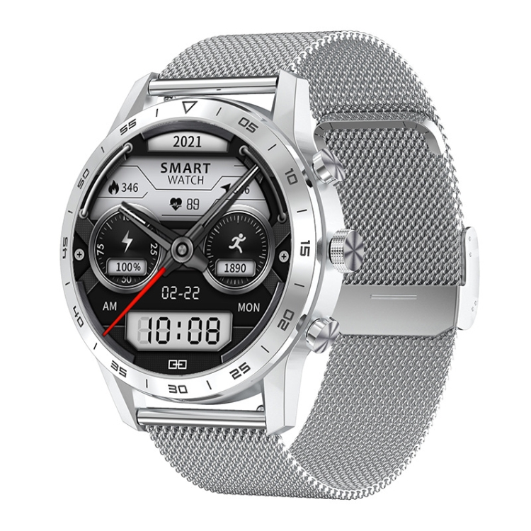 

LOANIY DT70 Analog Digital Dual Display Smart Call Watch(Silver Steel)