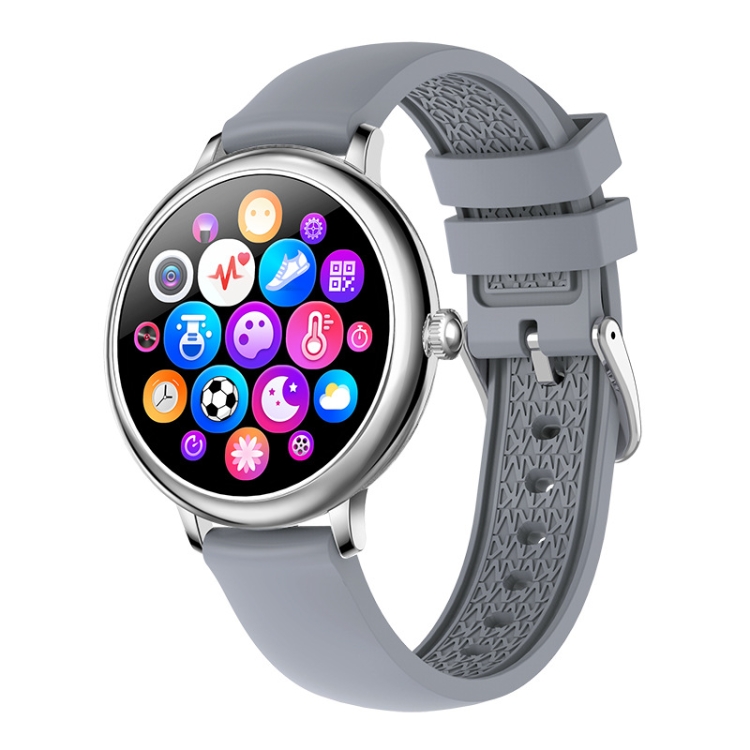 

LOANIY CF80 1.08 Inch Heart Rate Monitoring Smart Bluetooth Watch, Color: Silver Gray