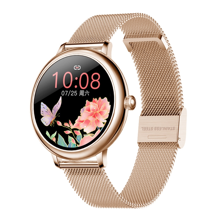 

LOANIY CF80 1.08 Inch Heart Rate Monitoring Smart Bluetooth Watch, Color: Gold Steel