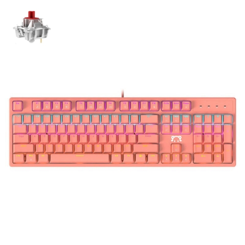 

Ajazz STK131 104-Key Custom Macro Programmable RGB Keyboard, Cable Length:1.6m(Peach Red Red Shaft)