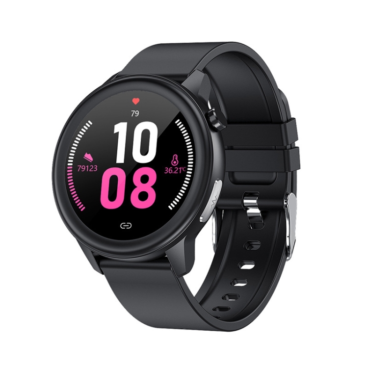 

LOANIY E80 1.3 Inch Heart Rate Detection Smart Watch, Color: Black Silicone