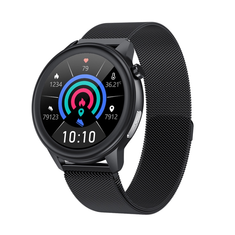 

LOANIY E80 1.3 Inch Heart Rate Detection Smart Watch, Color: Black Steel