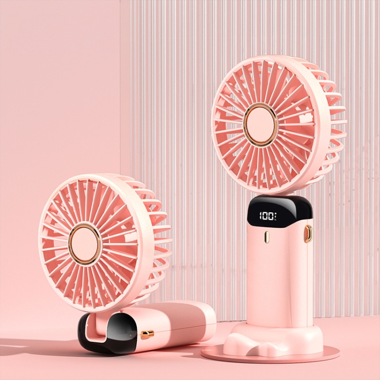 

USB Handheld Digital Display Folding Aromatherapy Fan, Battery Capacity: 5000mAh(N15 Pink)