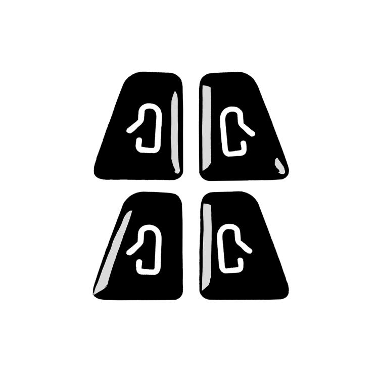 

For Tesla Model 3/Y 4pcs /Set Car Window Switch Stickers(Piano Black)