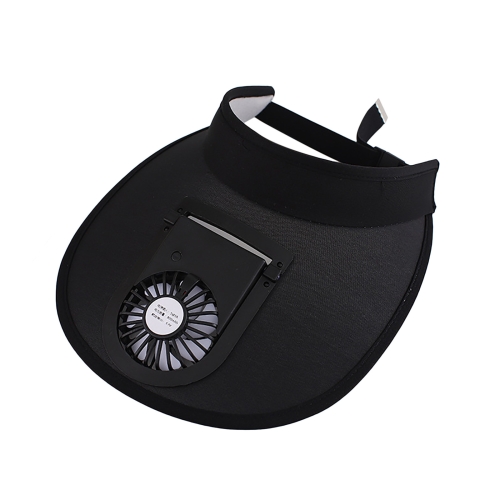 

USB Rechargeable Fan Hat Summer Sunshade Large Brim Empty Top Sun Hat(Black)