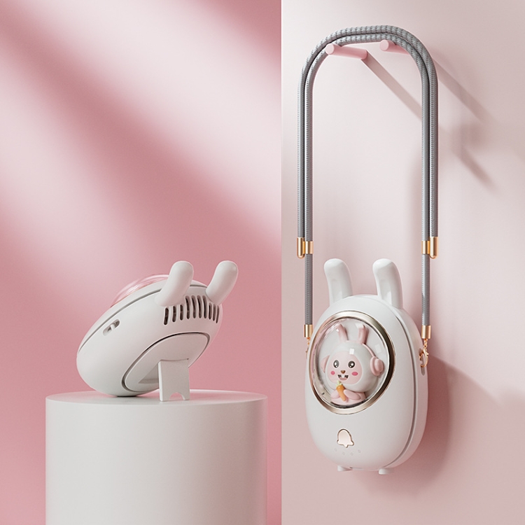 

Children Hanging Neck Fan USB Handheld Light Glowing Mini Portable Fan(White)