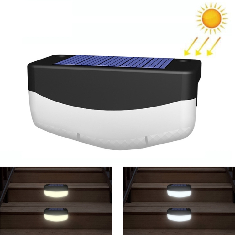 

2 PCS Solar Steps Lamp Outlet Landscape Garden Wall Lights(White)