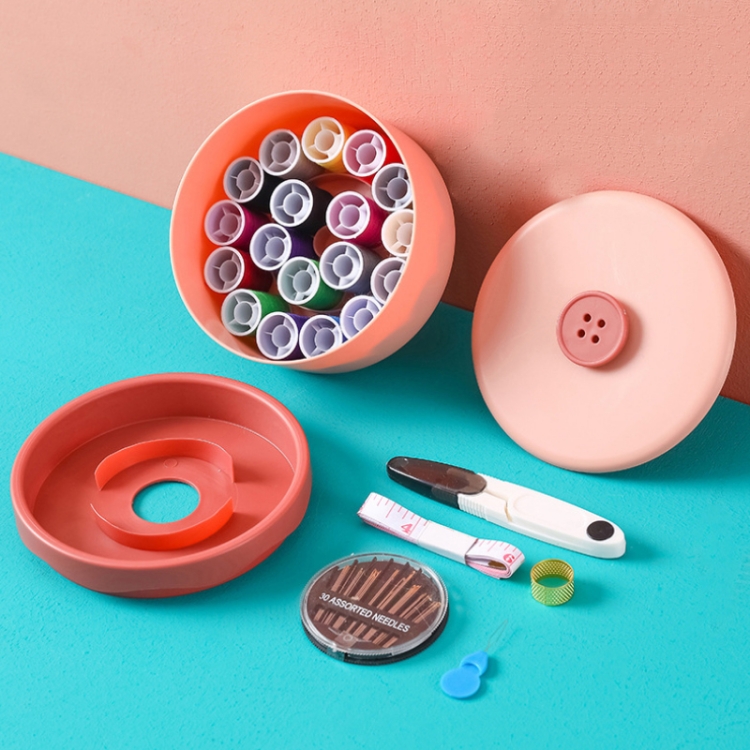 

23 In 1 Multifunctional Household Circular Needle & Thread Sewing Tool Set(Pink)