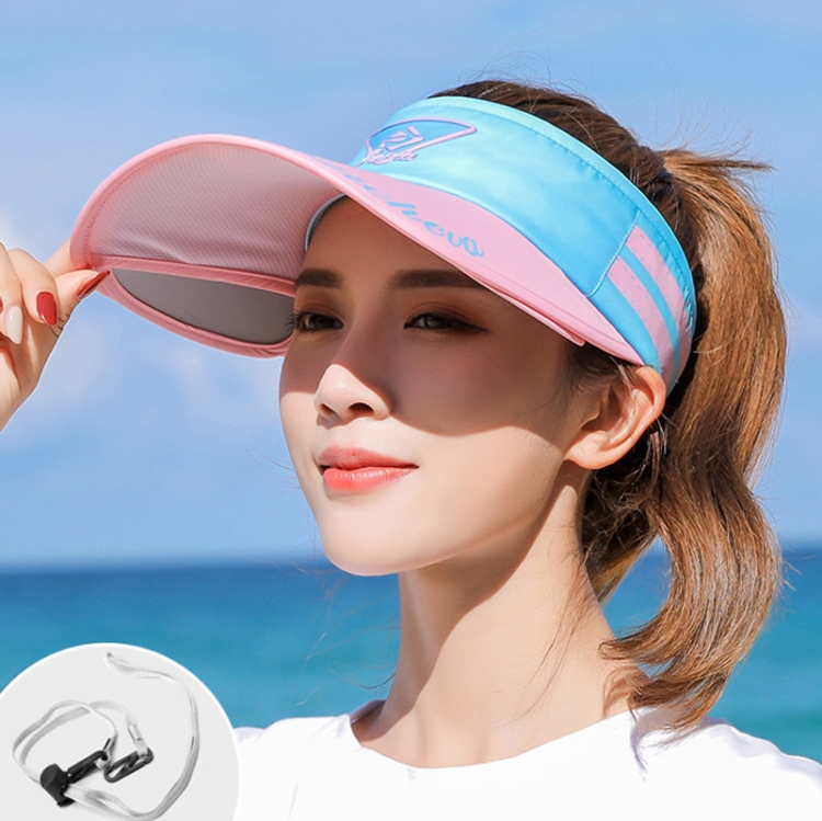 

Unisex Summer Breathable Big Brim Sunscreeen Hat, Size: 55-60cm(Blue +Pink )