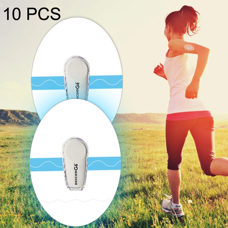 

10 PCS 048 Blood Glucose Monitoring Probe Stickers Sweat-proof Sensor Adhesive Patch(Transparent)