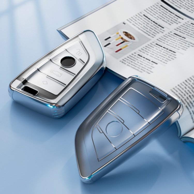 

Transparent TPU Car Key Case For BMW Blade Style(Transparent)