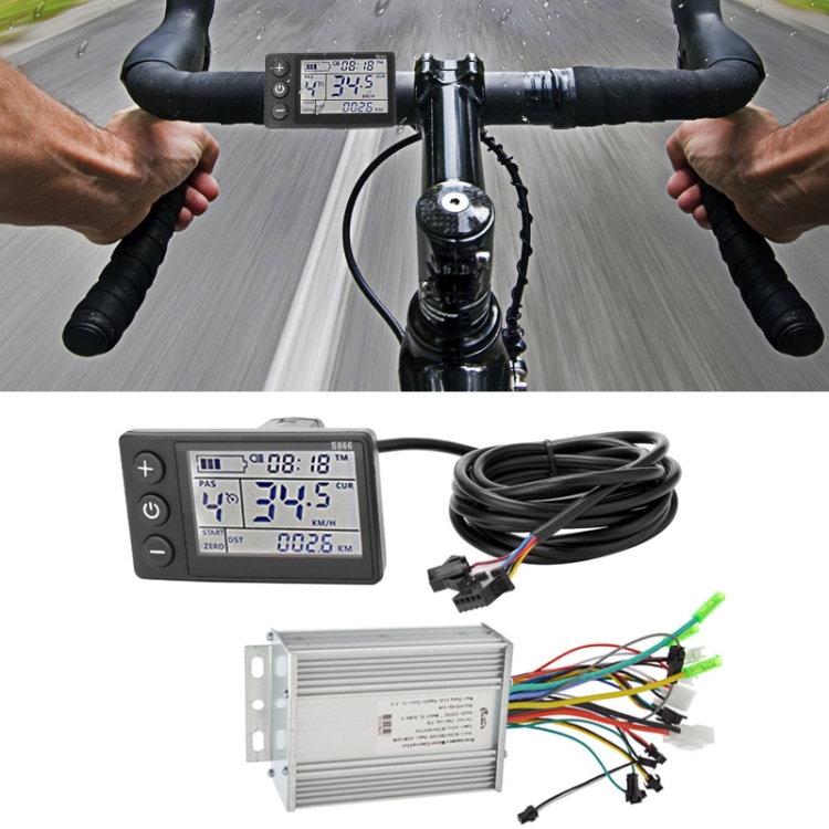 

S866 36V-60V 450W-500W 9-tube Brushless Smart Electric Vehicle Controller LCD SpeedMeter Kit