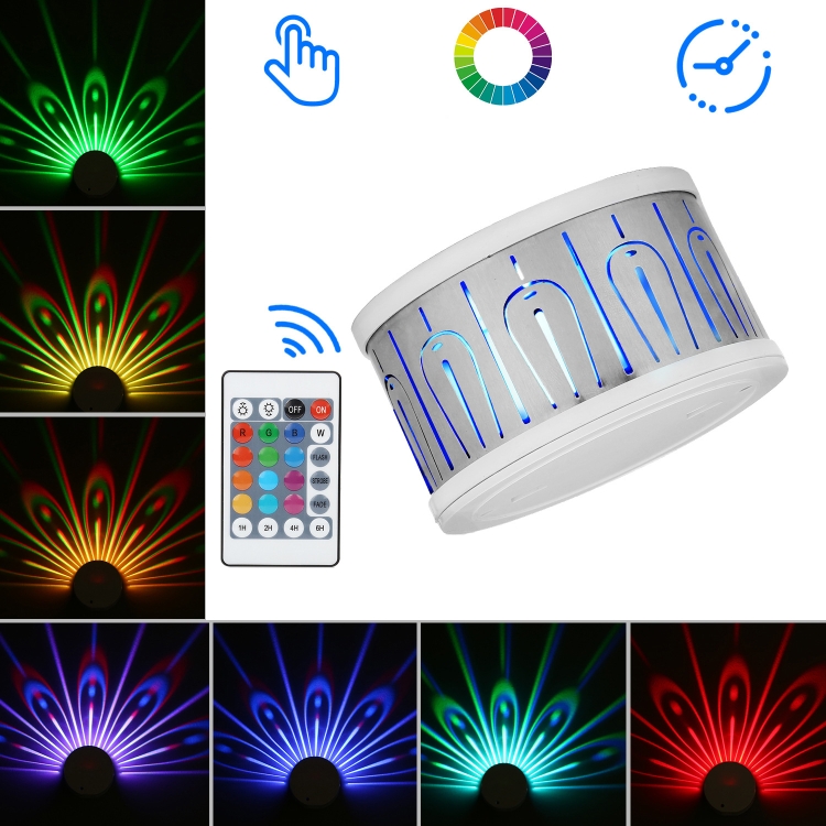 

Peacock Projection Light Touch Remote Control Small Night Light(Colorful)