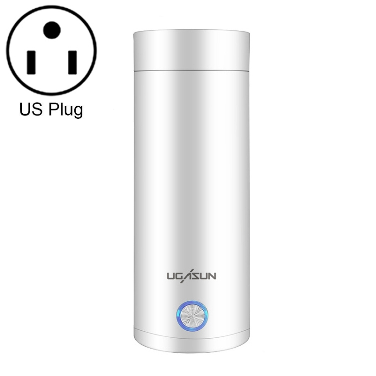 

UGASUN Travel Portable Mini Electric Heated Water Cup, Color: US Plug (White)