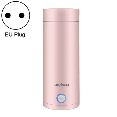 UGASUN Travel Portable Mini Electric Heated Water Cup, Color: EU Plug (Pink)