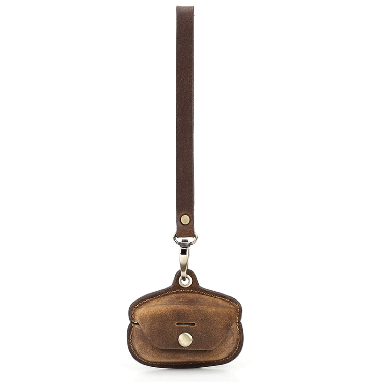 

Crazy Horse Leather Wireless Bluetooth Earphone Cover For Sony WF-1000XM4(Coffee)