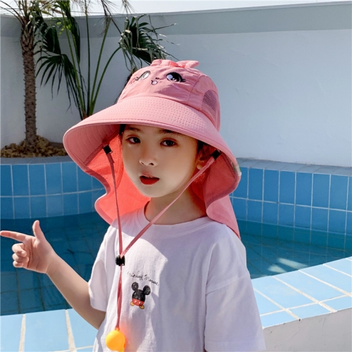 

Summer Cartoon Print Big Brim Sun Hat For Children, Size: Hat Circumference 50-54cm(Pink)