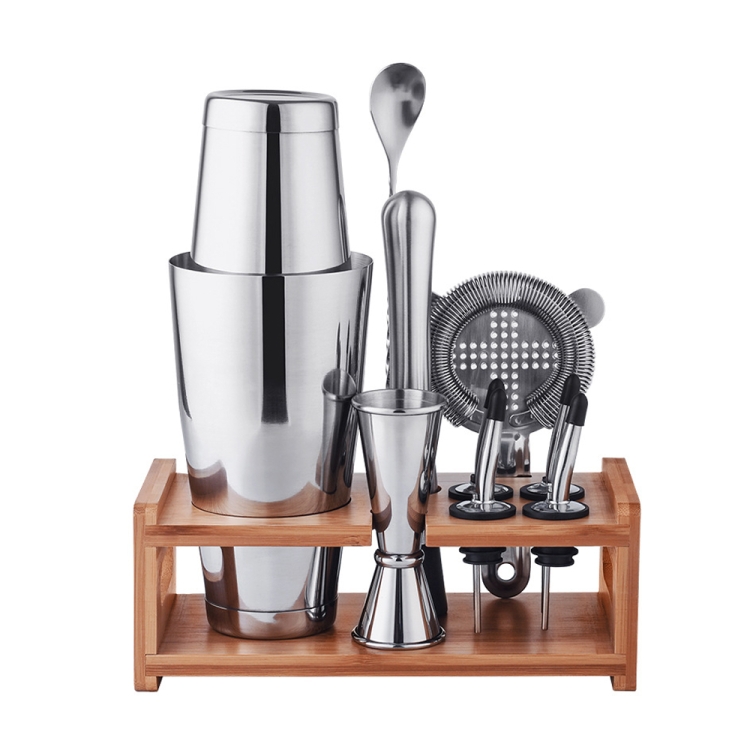 

Bamboo and Wood Rack Bartending Tool Set, Spec: K10-11