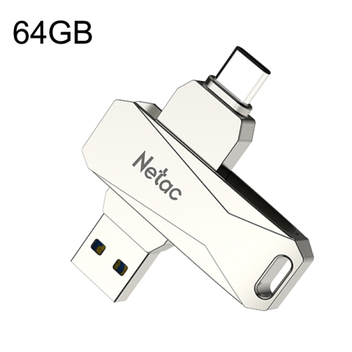 Netac U782C Type-C Dual Interface High-Speed Metal Computer USB Flash Drive, Capacity: 64GB