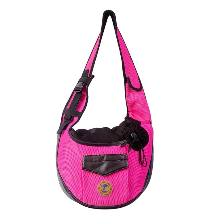 

LOVOYAGER Diagonal Pet Backpack Small Dog And Cat Travel Bag, Style: Summer Mesh Rose Red