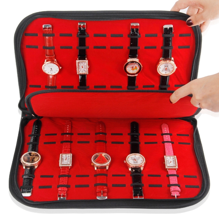 

PU Leather Large Capacity Jewelry Watch Display Storage Bag