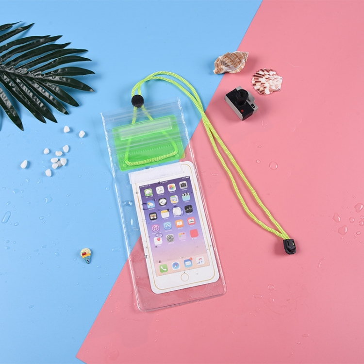 

10 PCS Transparent Mobile Phone Waterproof Bag With Lanyard(Green)