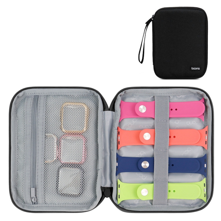 

Baona Smart Watch Strap Data Cable Portable Storage Bag For Apple Watch, Specification: Small (Black)