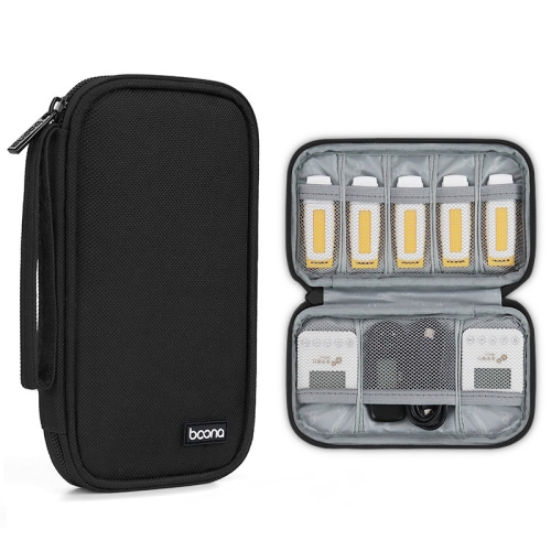 

Baona BN-C004 Mini U Disk Headphone Data Cable Storage Bag, Color: Single Layer (Black)