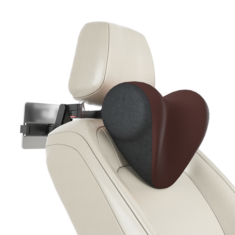 

A09 Car Seat Headrest Memory Foam Comfortable Neck Pillow, Style: With Stand (Coffee)