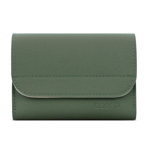 

Baona BN-Q009 Small Leather Mouse Charger Storage Bag(Gray Green+Light Green)