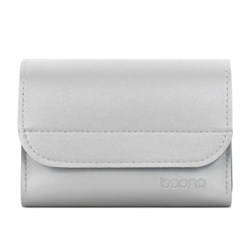 

Baona BN-Q009 Small Leather Mouse Charger Storage Bag(Silver+Blue)