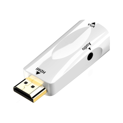 

HDMI To VGA Connector Video Adapter With Audio Cable, Color: White