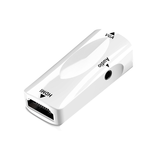 

HDMI To VGA Connector Video Adapter With Audio Cable, Color: White Base