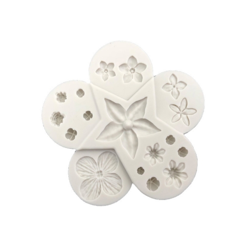 

5 PCS Flower and Leaf Combination Silicone Mold Fondant DIY Modeling Tool