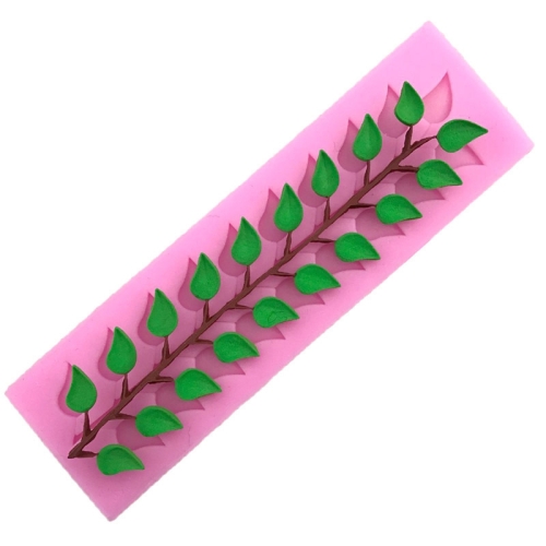 

5 PCS Long Strip Lace Tree Leaf Fondant Silicone Mold