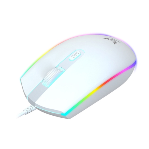 

Zerodate V6 4 Keys 1600DPI Game Colorful RGB Marquee USB Wired Mouse, Cable Length: 1.35m(White)