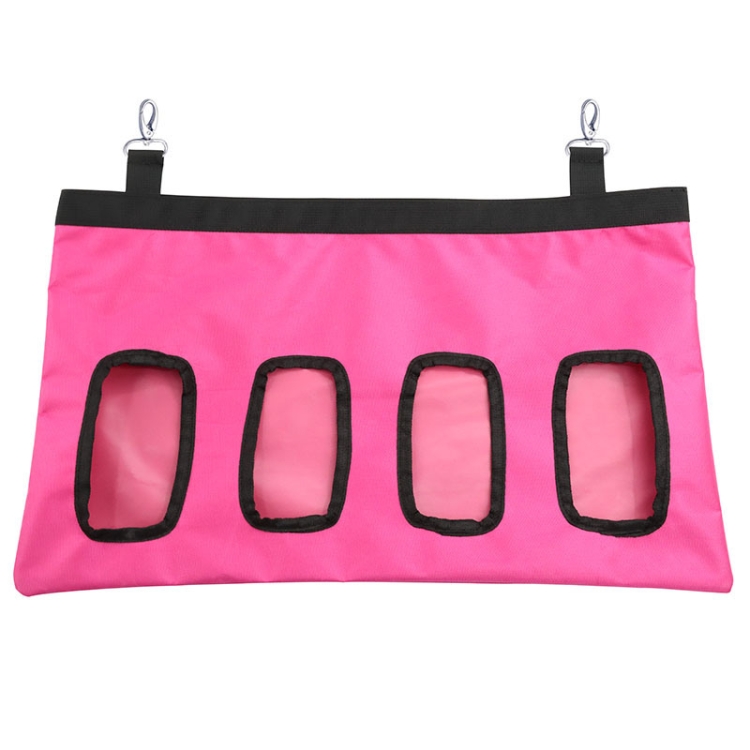 

Pet Rabbit Guinea Pig Hanging Feeding Hay Storage Bag, Specification: Rose Red Four-hole