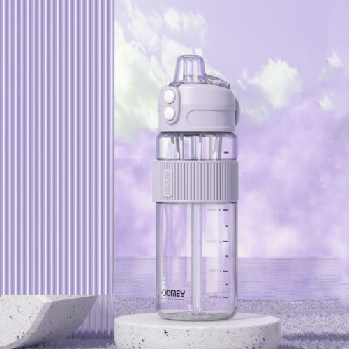 

Summer Fitness Sports Plastic Straw Water Bottle, Capacity: 600ml (Purple)