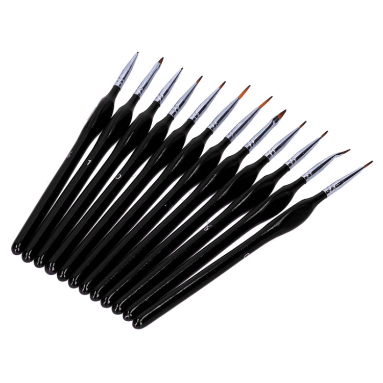 

12 In 1 Triangle Pole Nylon Wool Hook Line Pen Set(Black)