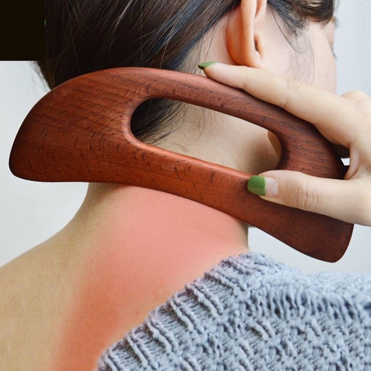 

Wooden Back Scraping Board Stovepipe Massage Tool(Carbonized Beech)