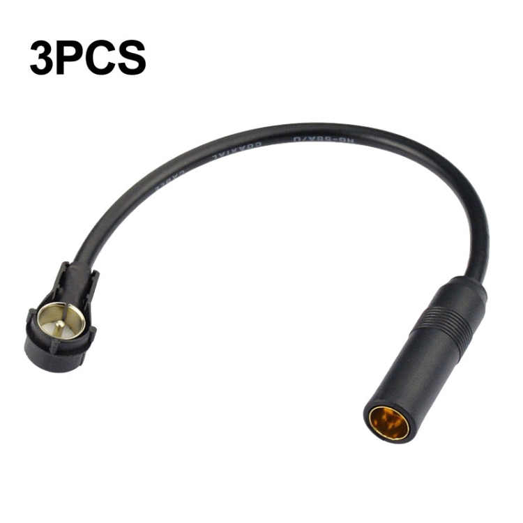 

3 PCS Automobile DIN Female Mouth Transfer ISO Female Mouth Audio Antenna Switch Plug