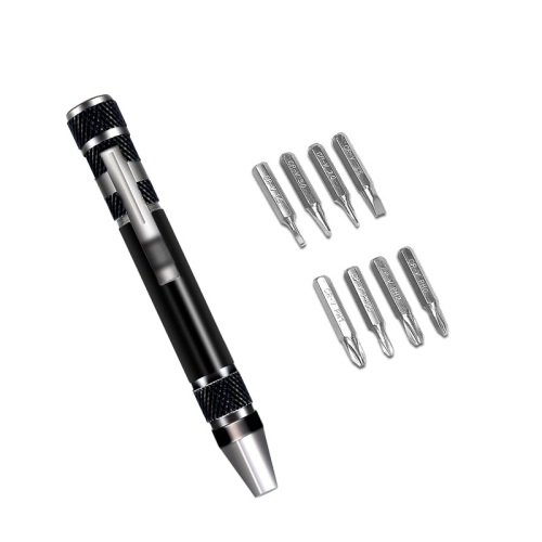 

8 In 1 Screwdriver Aluminum Alloy Combination Disassembly Pen Repair Screwdriver(Black)