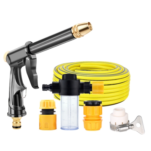 

High Pressure Car Wash Hose Telescopic Watering Sprinkler, Style: H2+3 Connector+15m Tube+Foam Pot