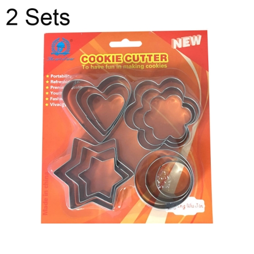 

2 Sets 12 In 1 Stainless Steel Three-dimensional Biscuit Mold